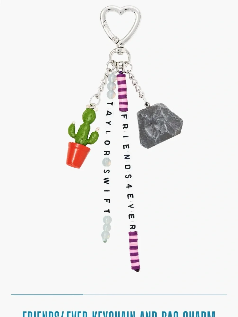 Taylor Swift Multicolor Cactus & Rock Charm Keychain